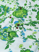 White and Green Floral Cotton Printed Shirt