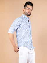 Blue Elephant Printed Cotton Shirt