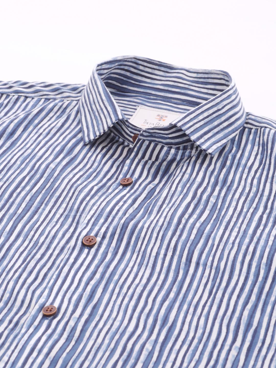 Blue and White Striped Shirt