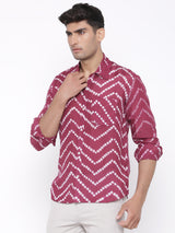 Maroon bandhej shirt