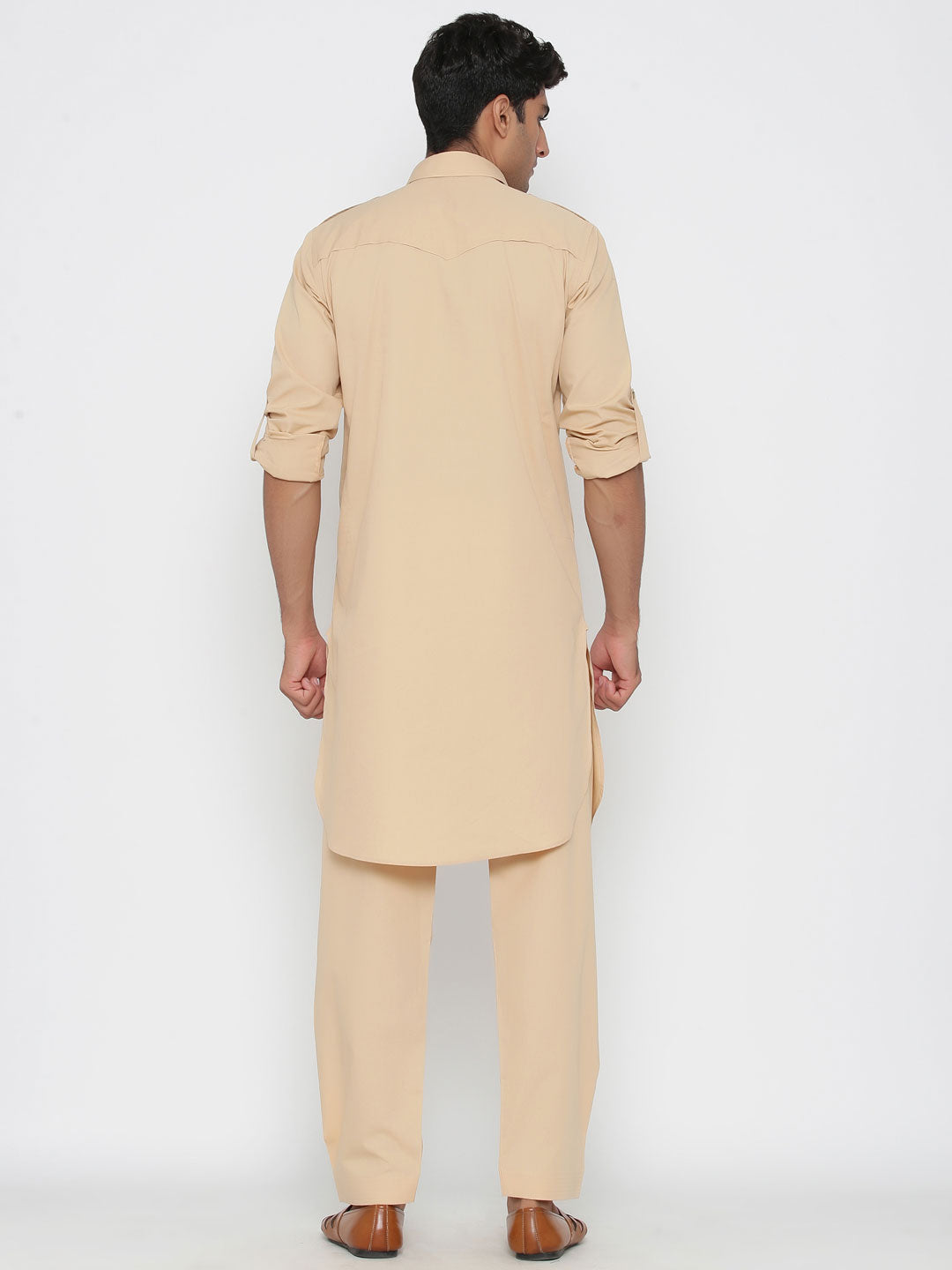 Beige Pathani Designer Kurta With Pyjama