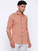 Chevron Beige and Red Shirt