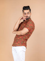 red printed shirts