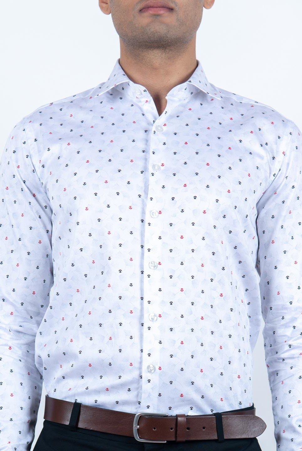 white printed shirt for men