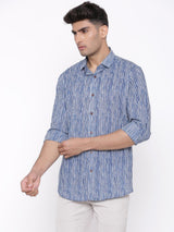 Blue and White Striped Shirt