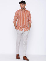 Chevron Beige and Red Shirt