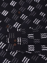 Geometric Block Print Cotton Slim Fit Shirt