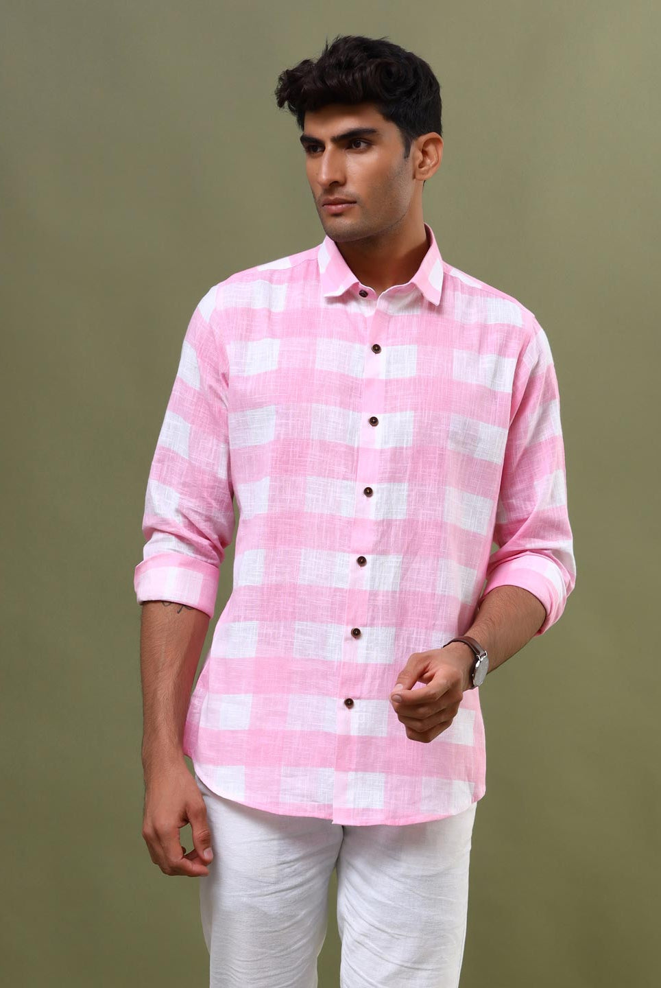 Pink Check shirt