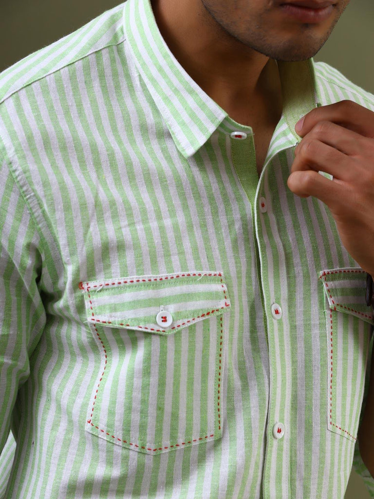 Oasis Stripe Cotton Shirt - Tistabene