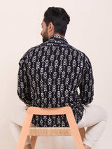 Geometric Tribe Art Block Print Slim Fit Shirt