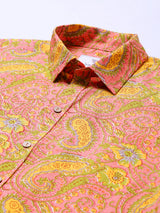 pink printed shirt