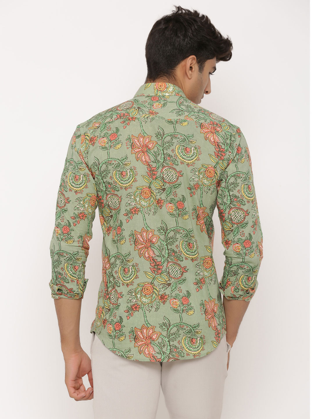 All Over Green Floral Printed Shirt