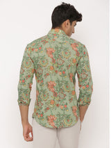 All Over Green Floral Printed Shirt