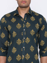 Ethnic Motif Printed Cotton Shirt