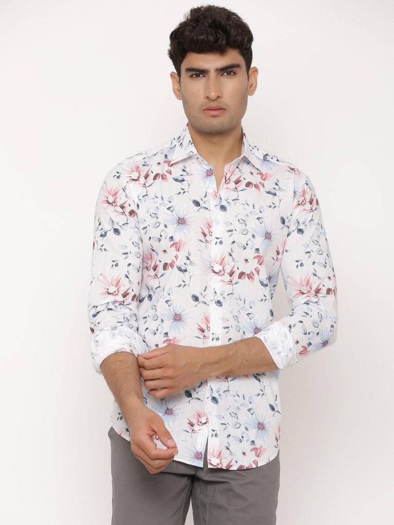 Estetico Floral Printed Cotton Shirt - Tistabene
