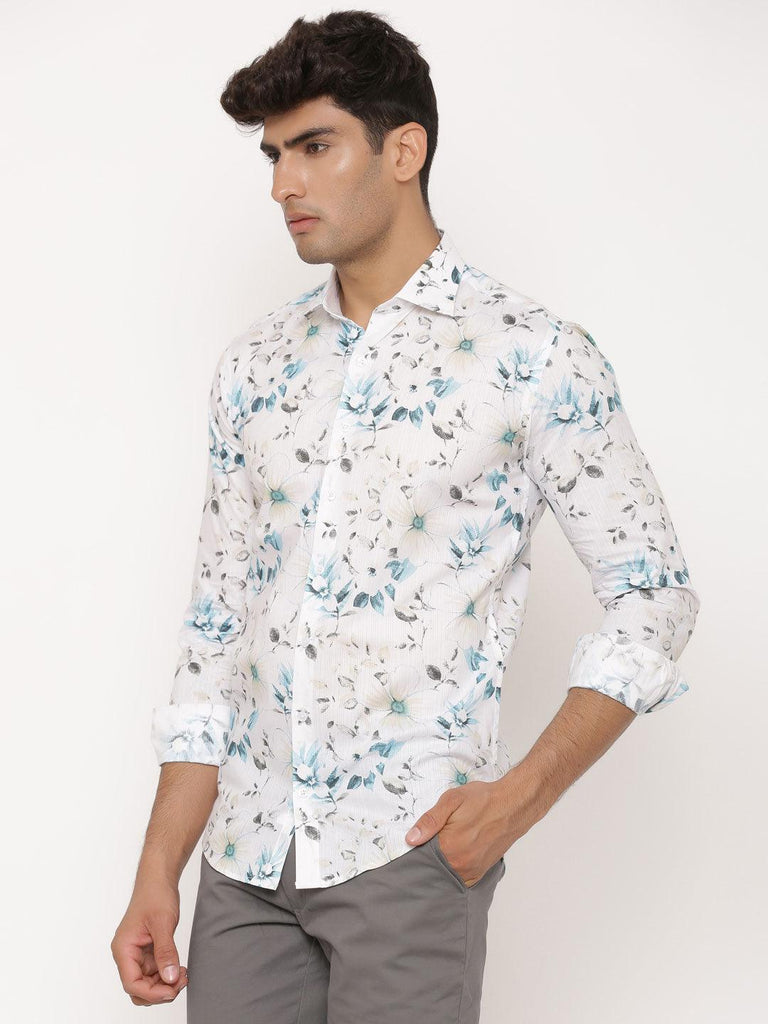 Vibe Floral Printed Cotton Shirt - Tistabene
