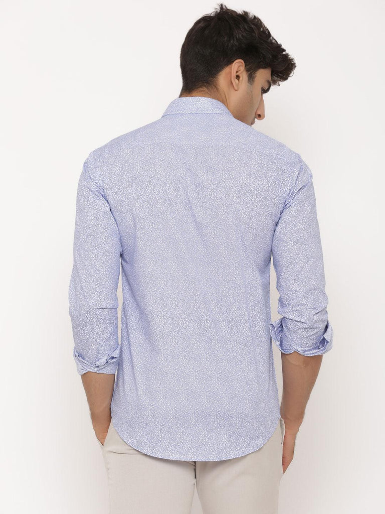 Blue and White Printed Shirt - Tistabene