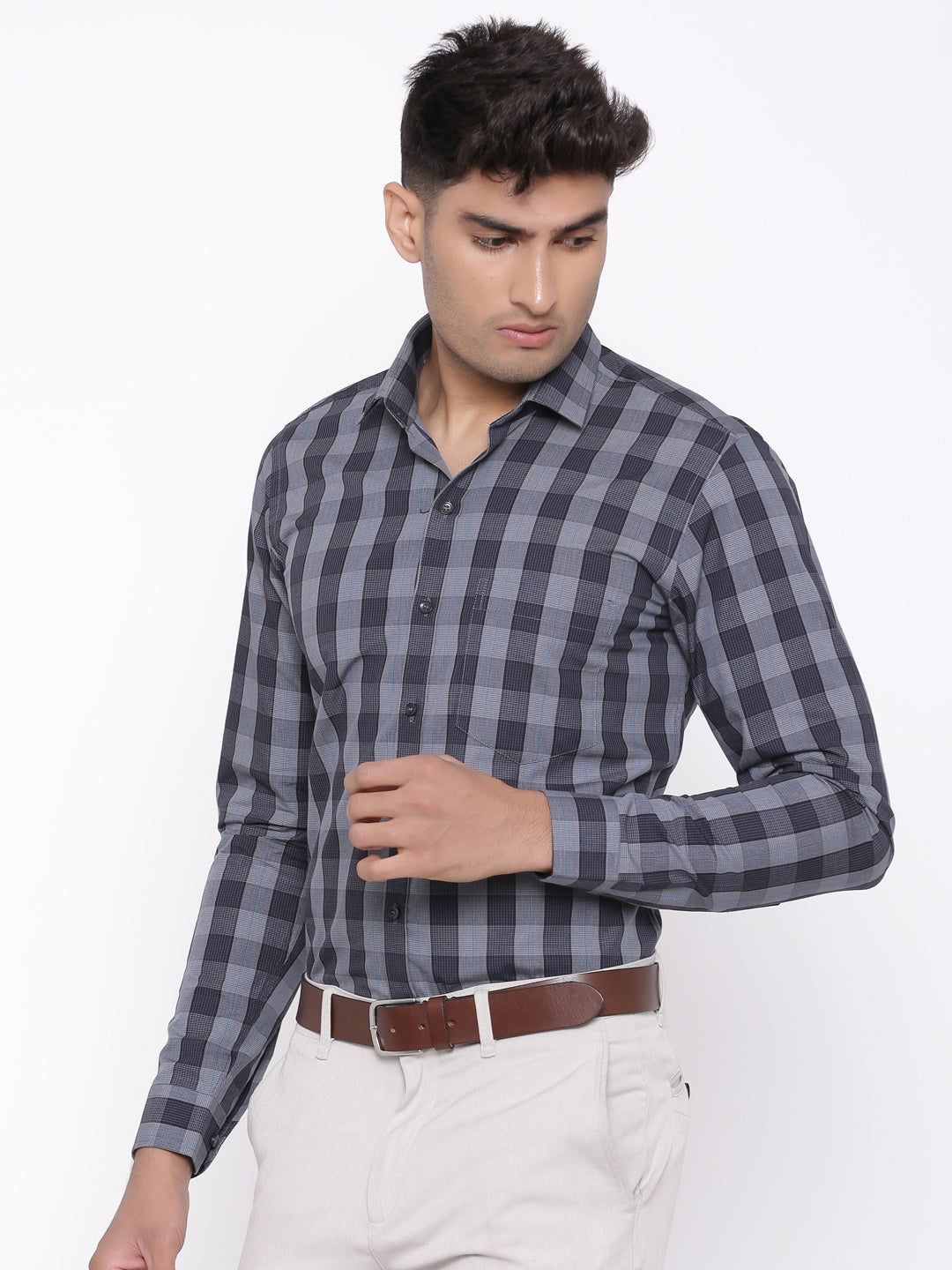 Grey check shirt