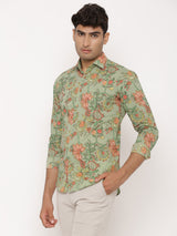 All Over Green Floral Printed Shirt