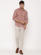 Grey Floral Printed Shirt