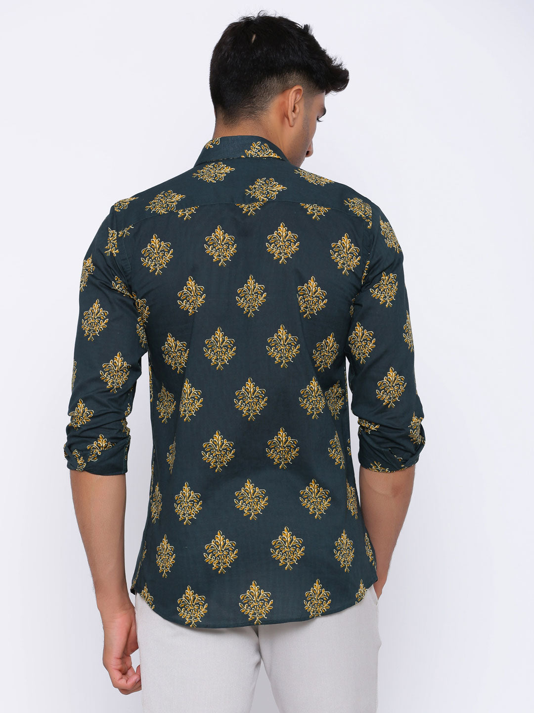 Ethnic Motif Printed Cotton Shirt