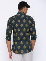 Ethnic Motif Printed Cotton Shirt