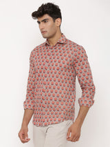 Grey Floral Printed Shirt