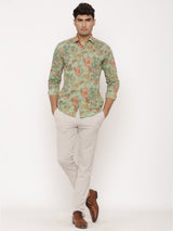 All Over Green Floral Printed Shirt