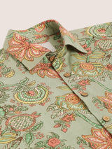 All Over Green Floral Printed Shirt