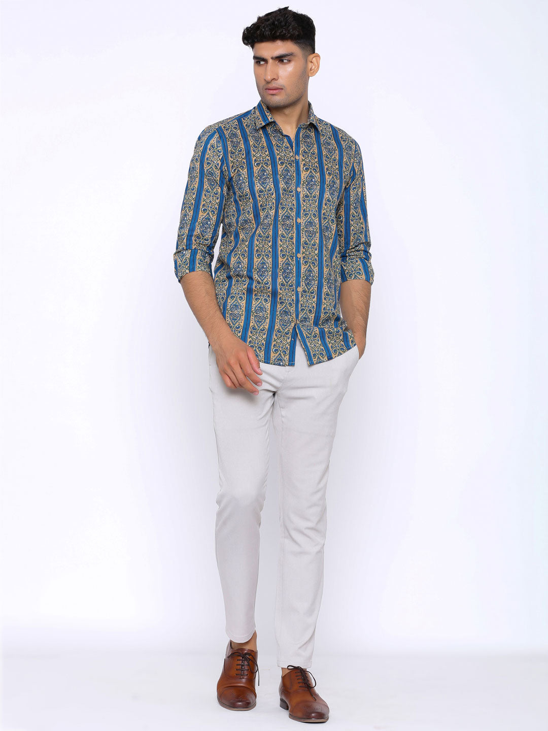 mens printed cotton shirts