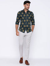 Ethnic Motif Printed Cotton Shirt