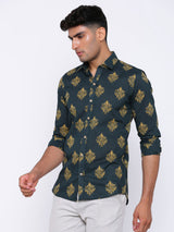 Ethnic Motif Printed Cotton Shirt