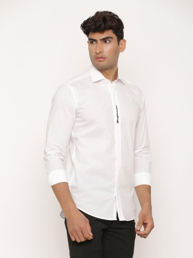 Bluffmaster With Ace Of Spade Embroided White Shirt - Tistabene