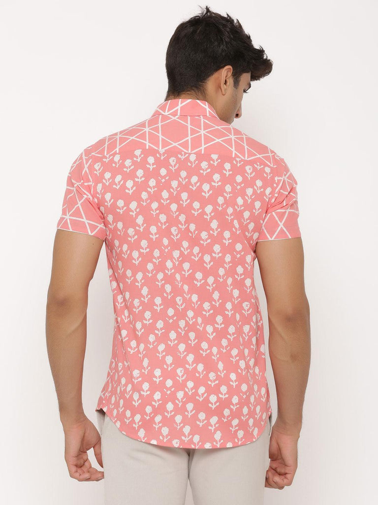 Pink Half Printed Shirt - Tistabene