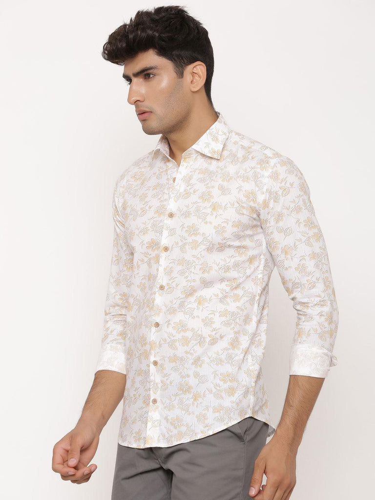 Orion Floral Printed Cotton Shirt - Tistabene