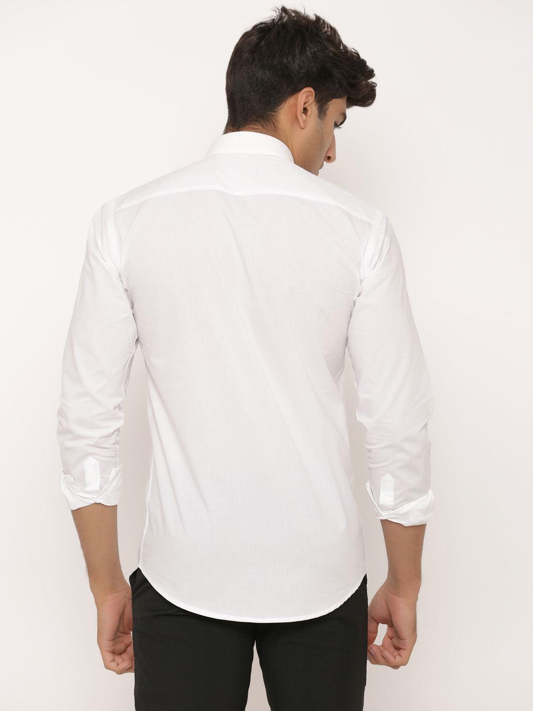 All In With Poker Chip Embroidered White Shirt - Tistabene