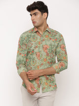 All Over Green Floral Printed Shirt