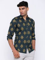 Ethnic Motif Printed Cotton Shirt