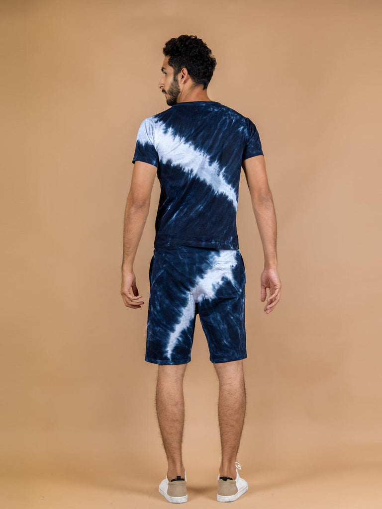Navy blue Tie and dye T-shirt and Shorts - Tistabene