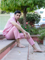 Plain Baby Pink Linen Co-Ord Set