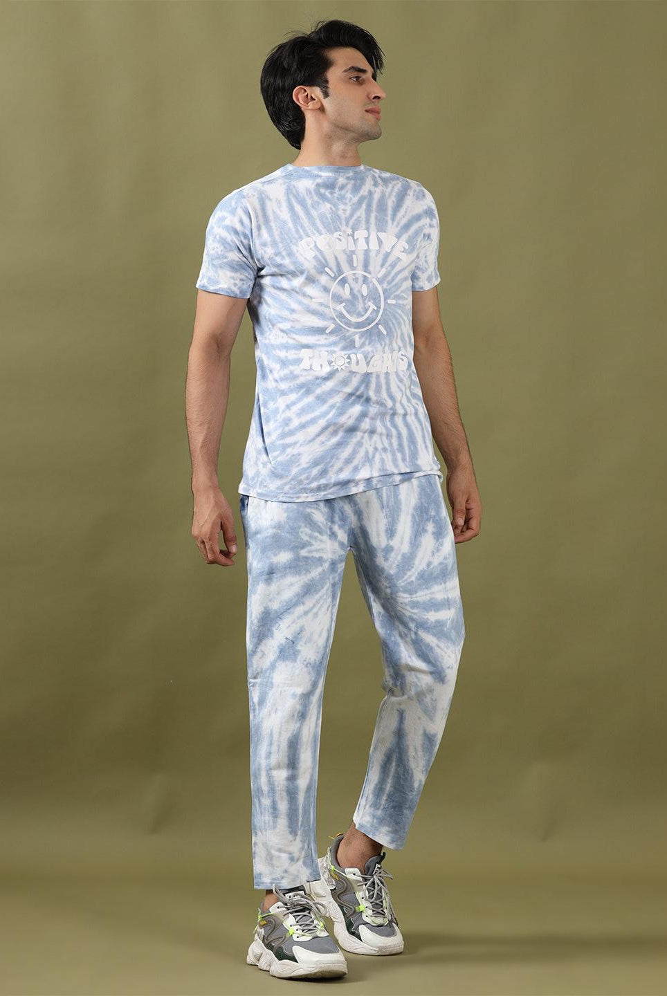 Positive Thought Sky Blue Tie & dye Co-Ord Set - Tistabene
