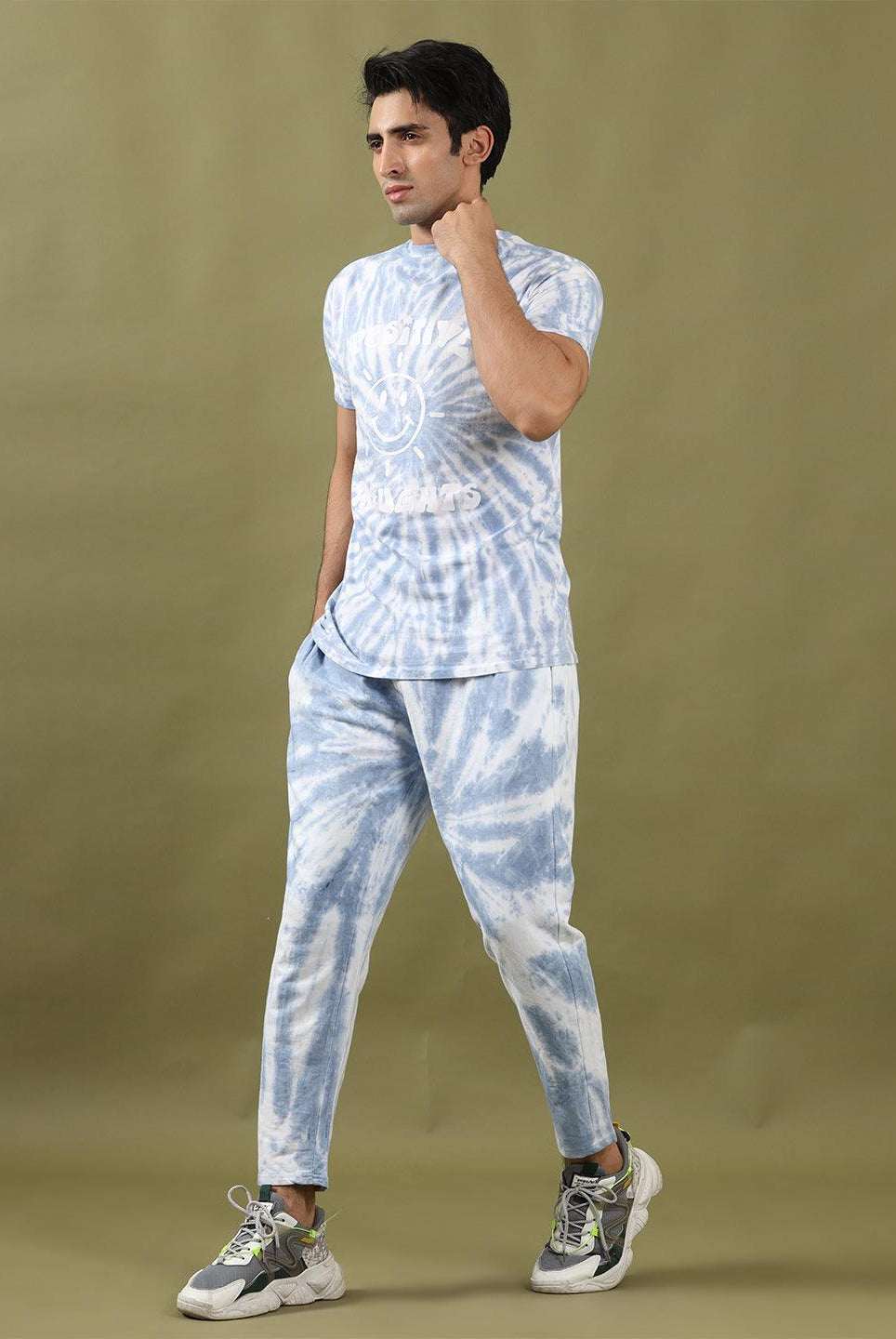 Positive Thought Sky Blue Tie & dye Co-Ord Set - Tistabene