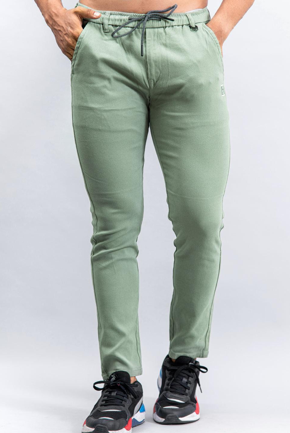 Solid Green Joggers For Men