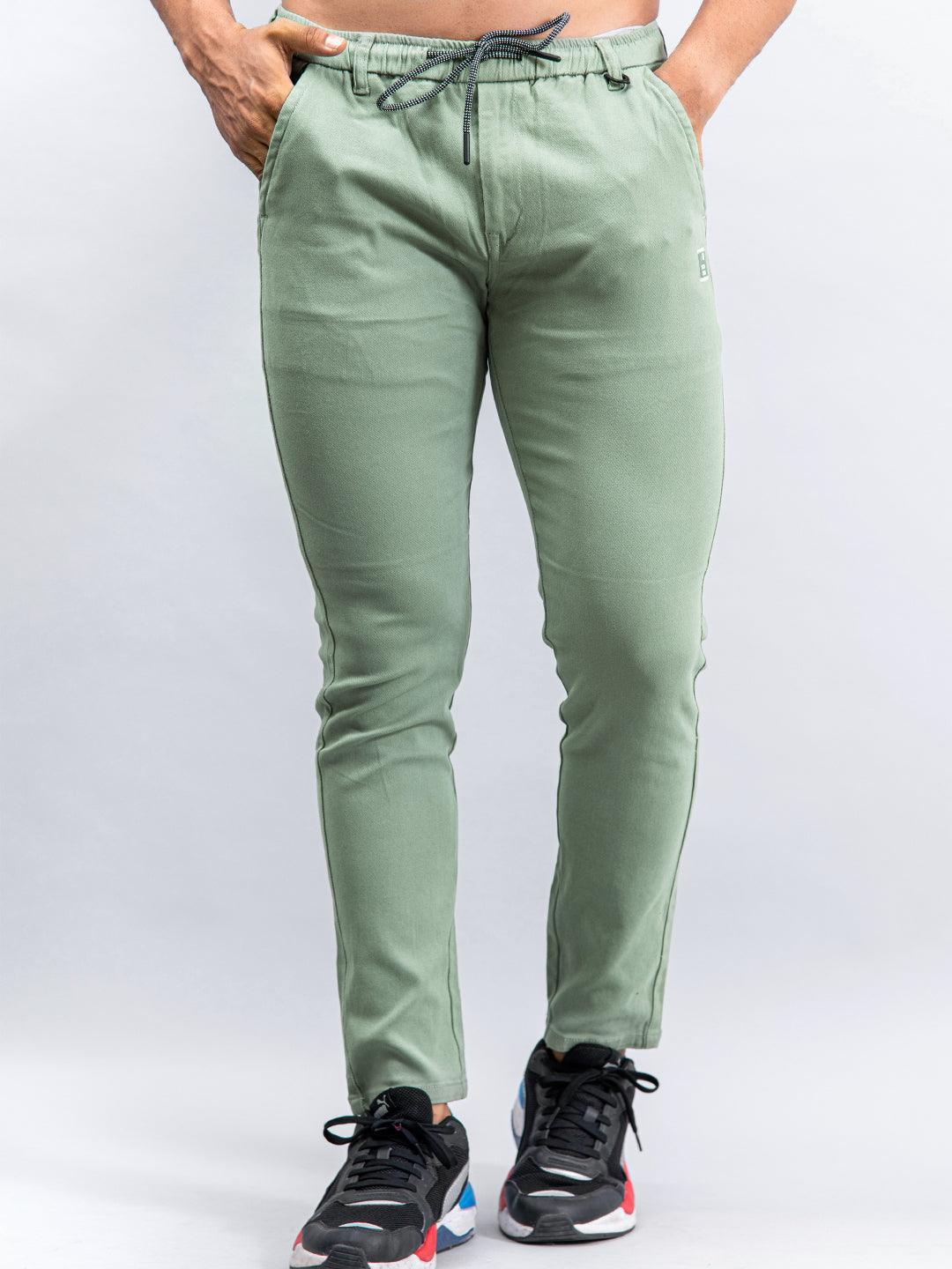 Solid Green Joggers For Men