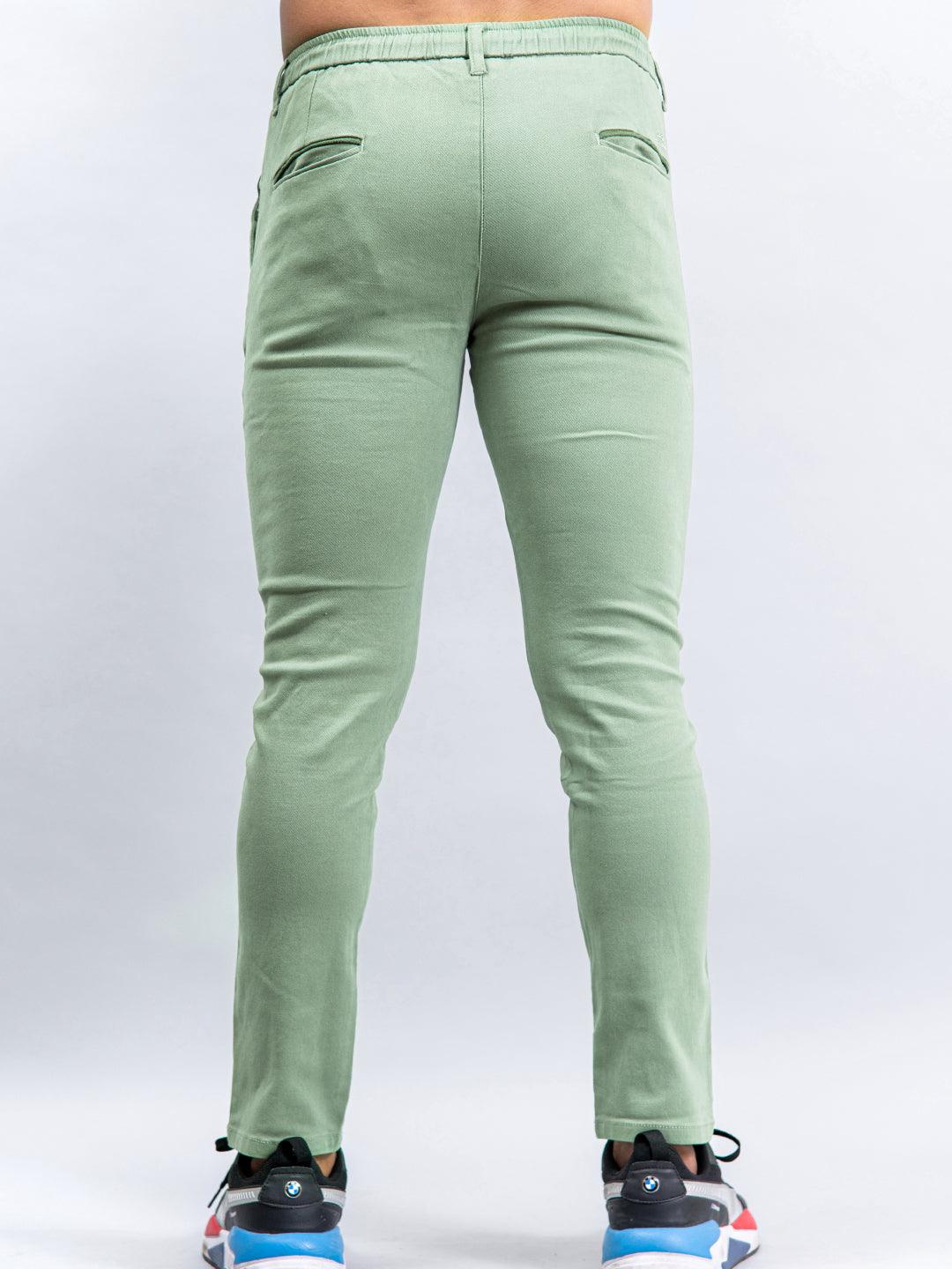 Buy Men Solid Regular Fit Green Jogger Pants Online - 716775