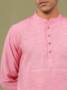 Pink Cotton Kurta - Tistabene