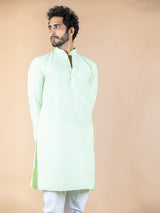 Green Solid Cotton Kurta