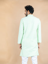 Green Solid Cotton Kurta