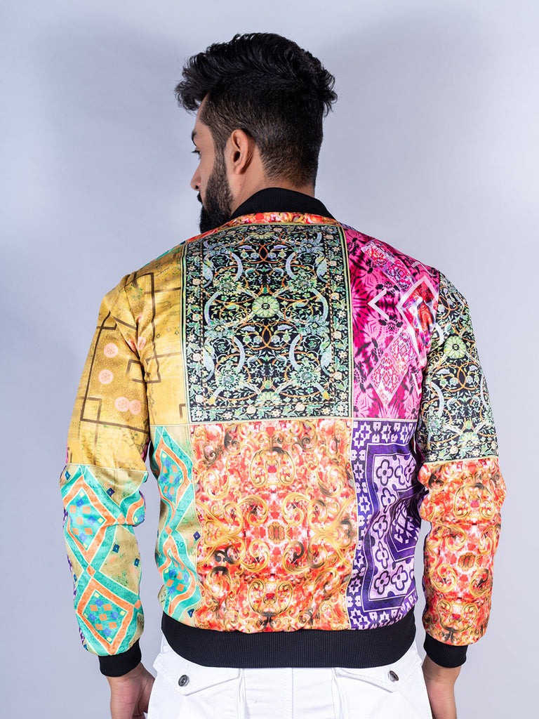Multicolor Paisley Printed Velvet Jacket - Tistabene