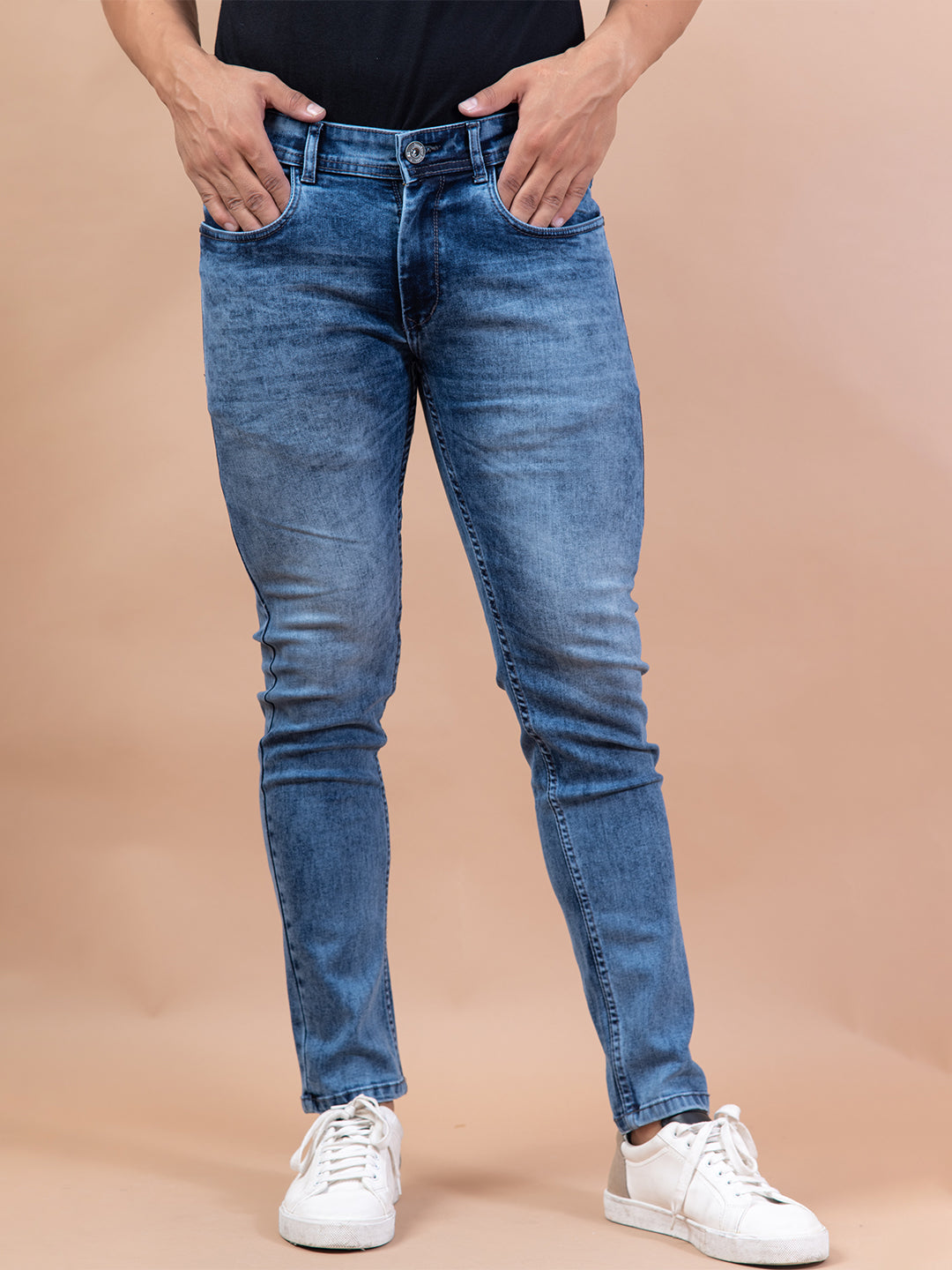 blue denim ankle mens jeans